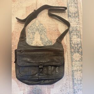 Fossil Vintage Brown Leather Crossbody Bag
